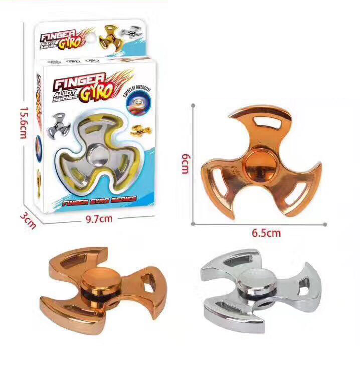 Gyro Tri Aluminum Fidget Spinner Stress Reducer TOY for Autism Adult, Child (Mix Color)